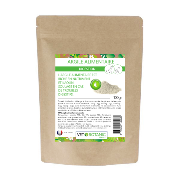 ARGILE ALIMENTAIRE – Confort digestif du chien et du chat