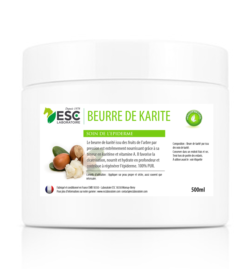 BEURRE DE KARITE nourrit et protège l'épiderme